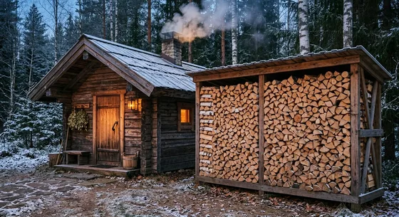 Укладка дров в Приморске, переулок Лагерный, 4